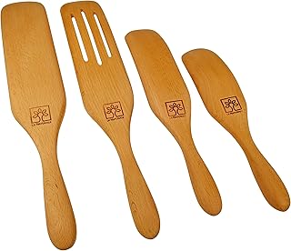 5-Piece Wooden Spurtle and Spatula Set for Cooking