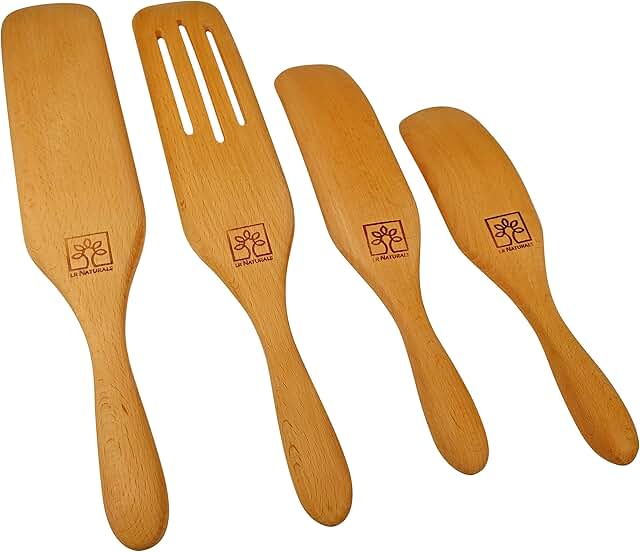 5-Piece Wooden Spurtle and Spatula Set for Cooking