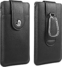Black Cell Phone Holster with Belt Clip for Galaxy, iPhone, Pixel, OnePlus
