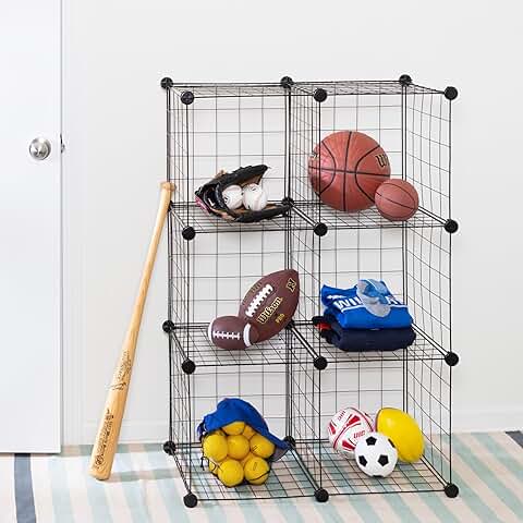 6-Cube Black Storage Set