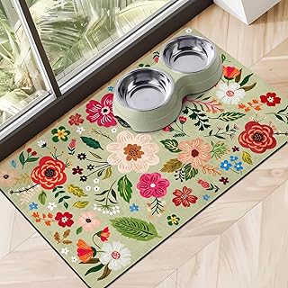 Eco-Friendly Absorbent Quick-Dry Pet Food Mat 24x32