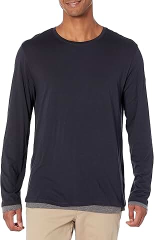 Men's Double Layer Long Sleeve Crew