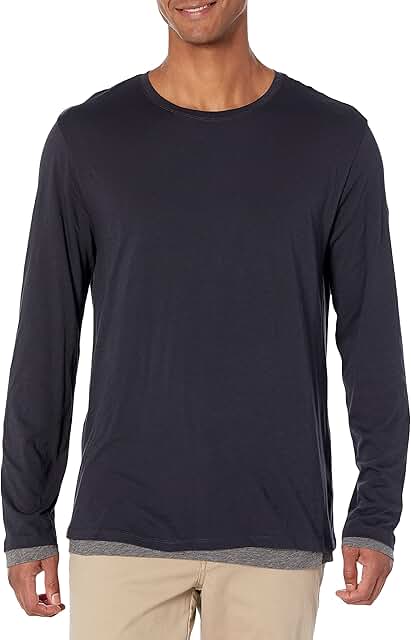 Men's Double Layer Long Sleeve Crew