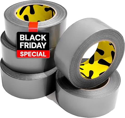 5-Pack Heavy Duty Waterproof Silver Duct Tape
