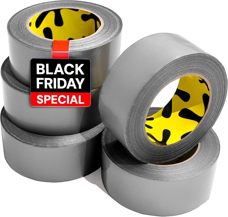 5-Pack Heavy Duty Waterproof Silver Duct Tape