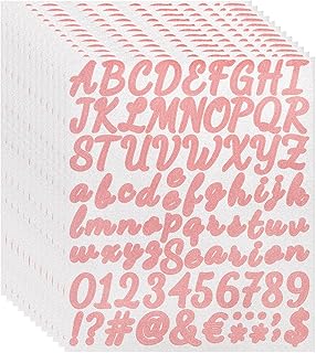 912-Piece Glitter Letter Sticker Set in Red