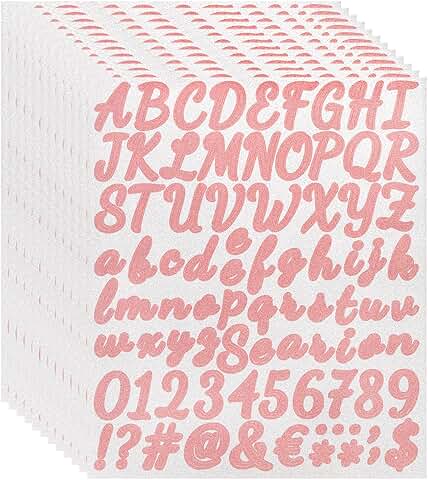 912-Piece Glitter Letter Sticker Set in Red