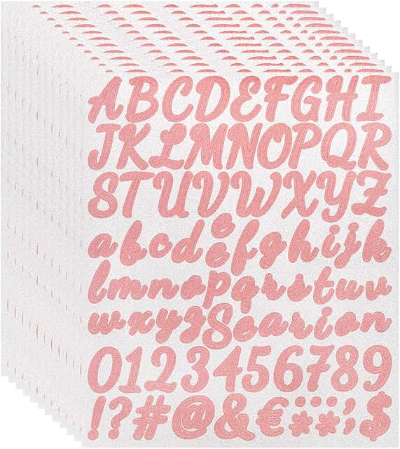 912-Piece Glitter Letter Sticker Set in Red