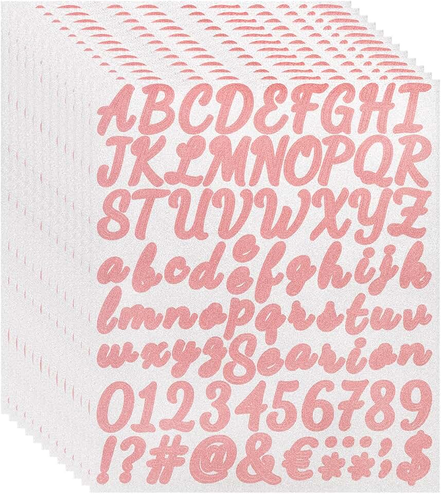 912-Piece Glitter Letter Sticker Set in Red