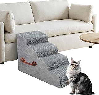 4-Step Dog and Cat Bed Stairs with Non-Slip Base