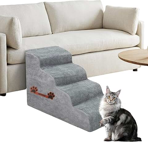 4-Step Dog and Cat Bed Stairs with Non-Slip Base