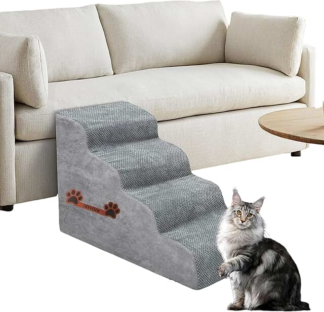 4-Step Dog and Cat Bed Stairs with Non-Slip Base