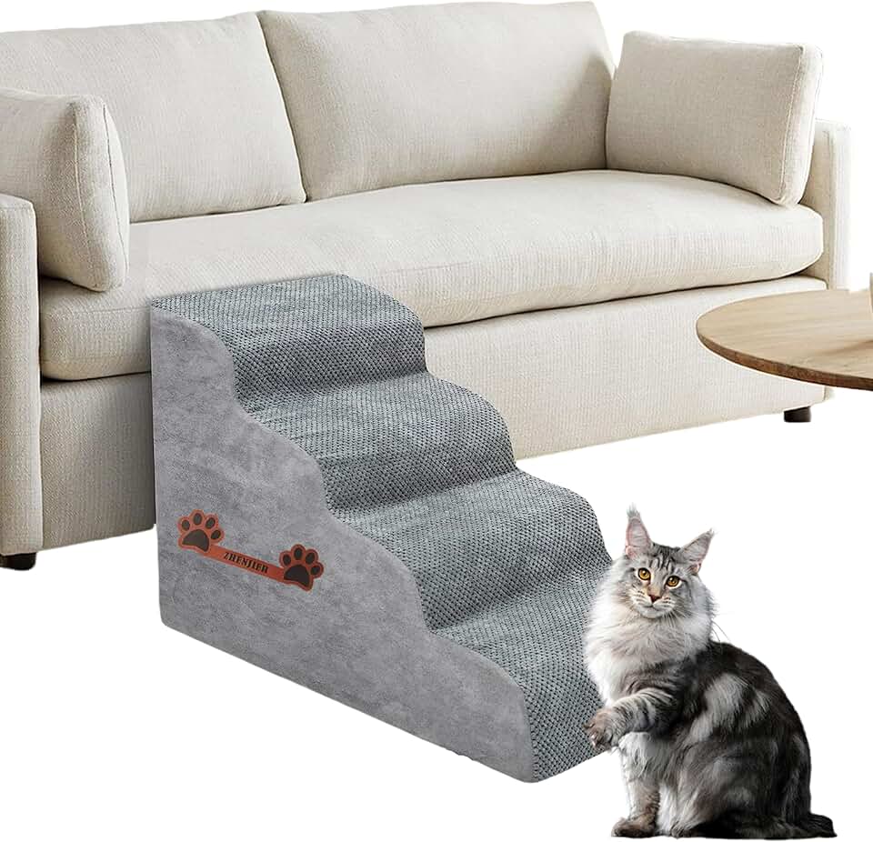 4-Step Dog and Cat Bed Stairs with Non-Slip Base