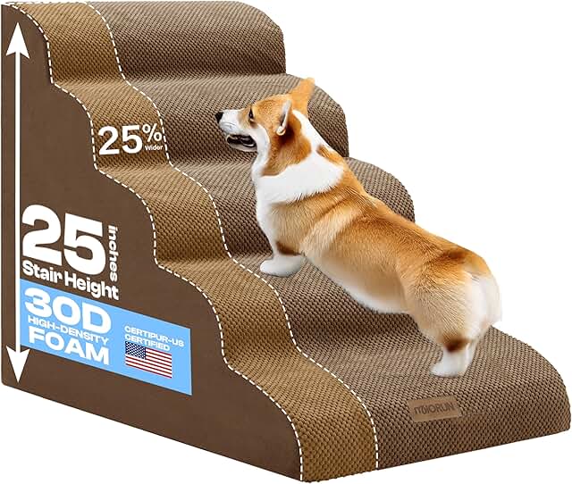 Extra Wide Dog Stairs for Large Dogs Up to 80lbs