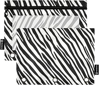 Zebra Print Pencil Pouch with Clear Window, 2 Pack
