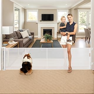 Tall Retractable Baby and Pet Gate, 28 Inch, 100 Inch Wide
