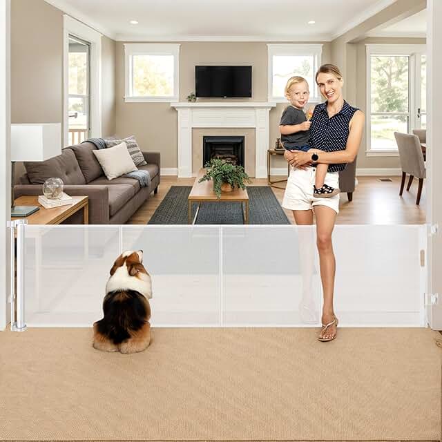 Tall Retractable Baby and Pet Gate, 28 Inch, 100 Inch Wide