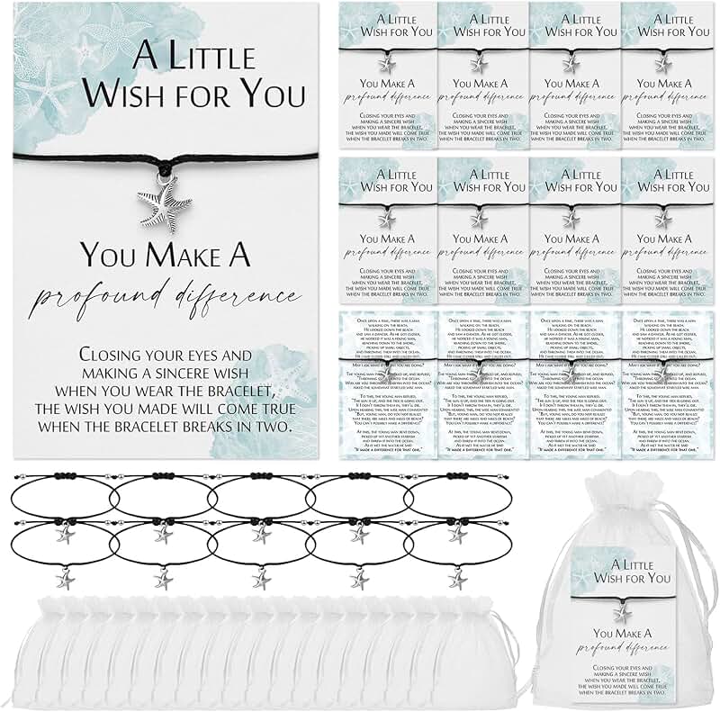 Starfish Story Gifts Set with Notecards, Bracelets, Bags