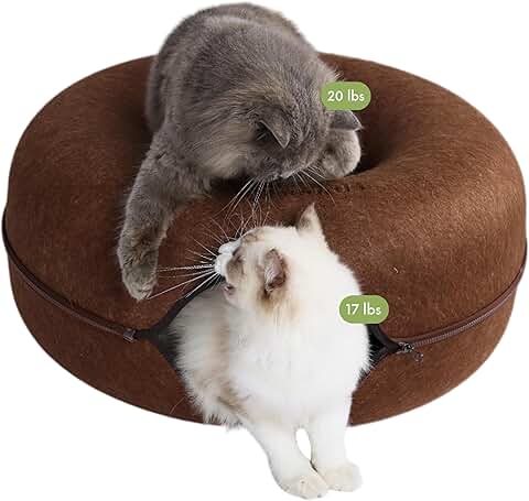 Peekaboo Cat Cave for Large Cats, Washable Tunnel Bed