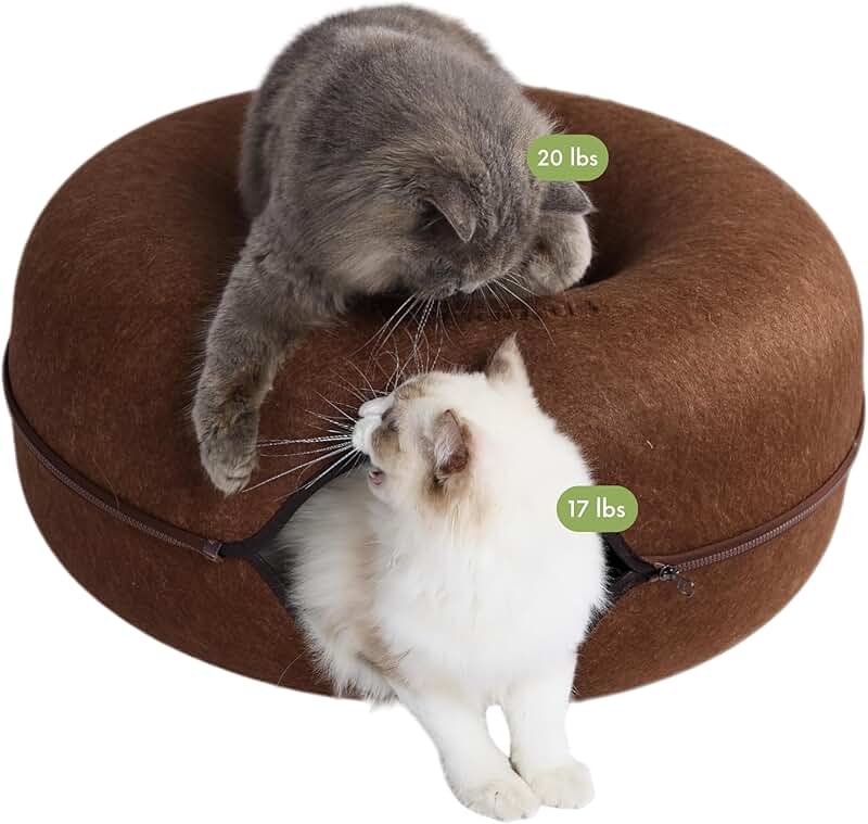Peekaboo Cat Cave for Large Cats, Washable Tunnel Bed