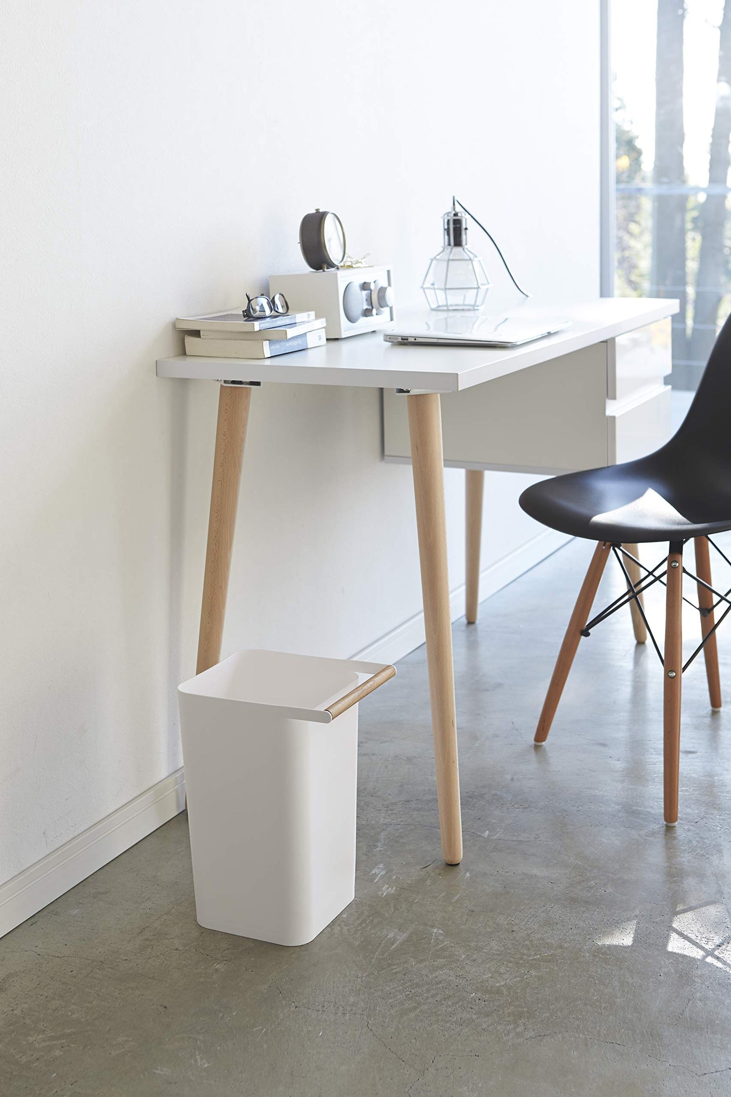 home Como Trash Can, One Size, White  3132