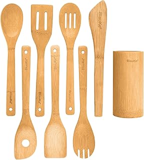 8-Pack Wooden Cooking Spoons and Utensils Set