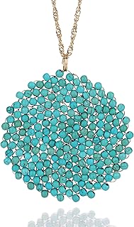 Handmade Crystal Circle Pendant Necklace for Women