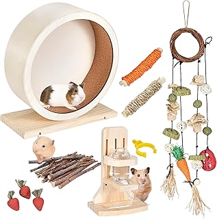 9.8 Inch Wooden Hamster Exercise Wheel Set