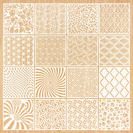 16-Pack 6x6 Inch Geometric Painting Templates