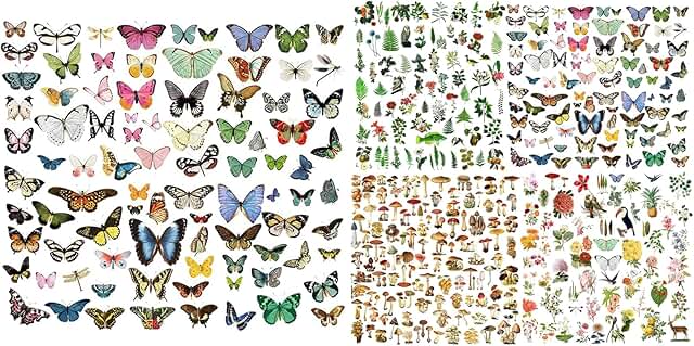 Set of 5 Vintage Junk Journal Sticker Packs