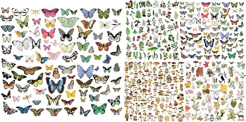 Set of 5 Vintage Junk Journal Sticker Packs