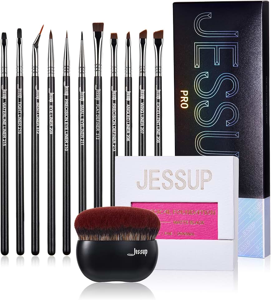 Professional 11-Piece Eyeliner and Foundation Brush Set