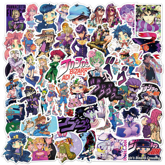 50 Purple JoJo's Bizarre Adventure Stickers for Kids and Teens