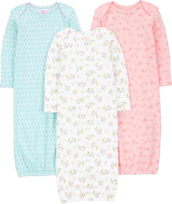 Three Baby Girl Cotton Sleep Gowns