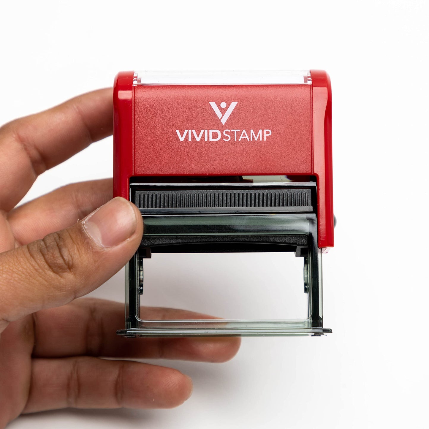 Medium Self-Inking Rubber Stamp with Red Ink