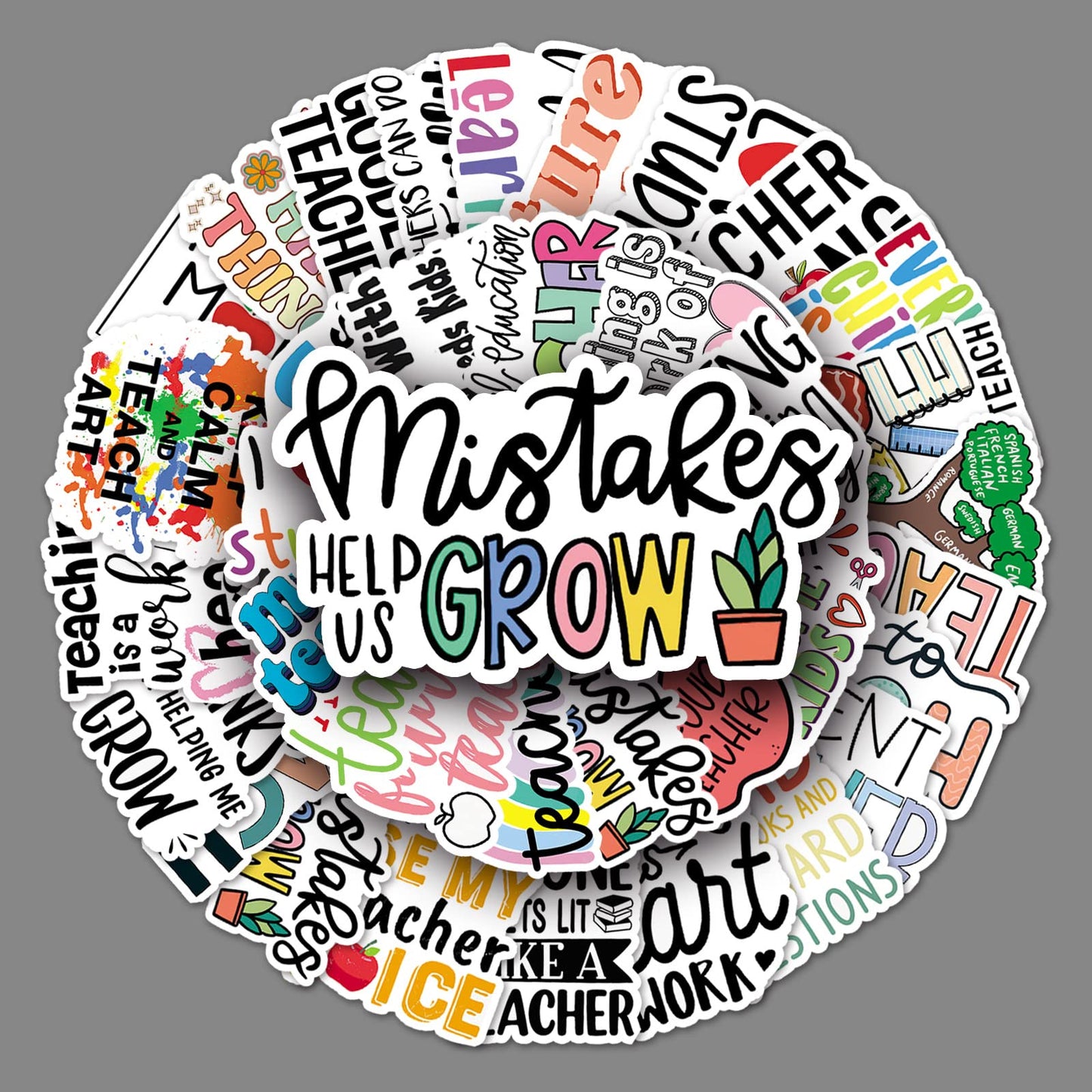 50 Waterproof Teacher Stickers for Laptop and More