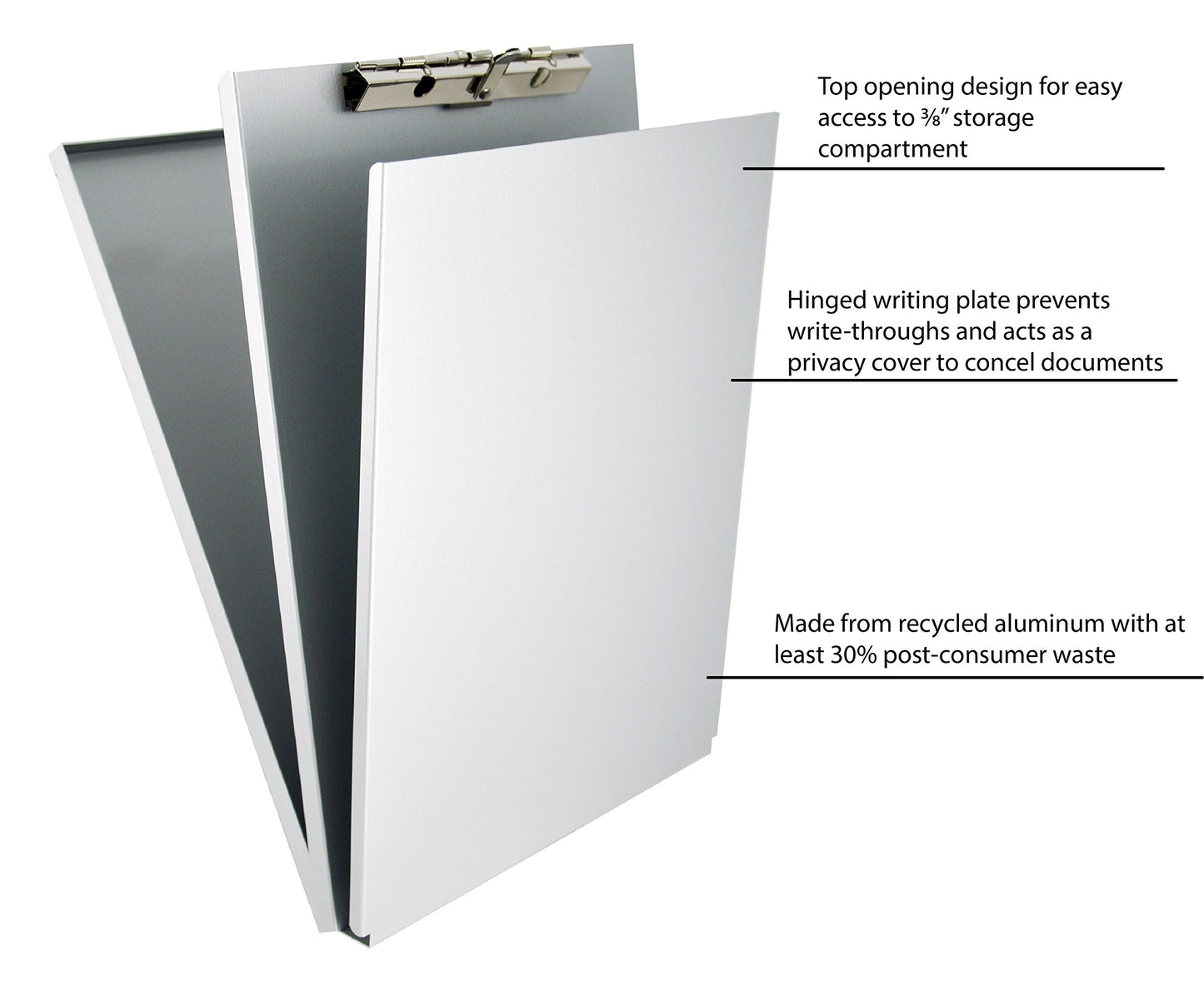 Letter Size Recycled Aluminum Form Holder with Hinged Plate