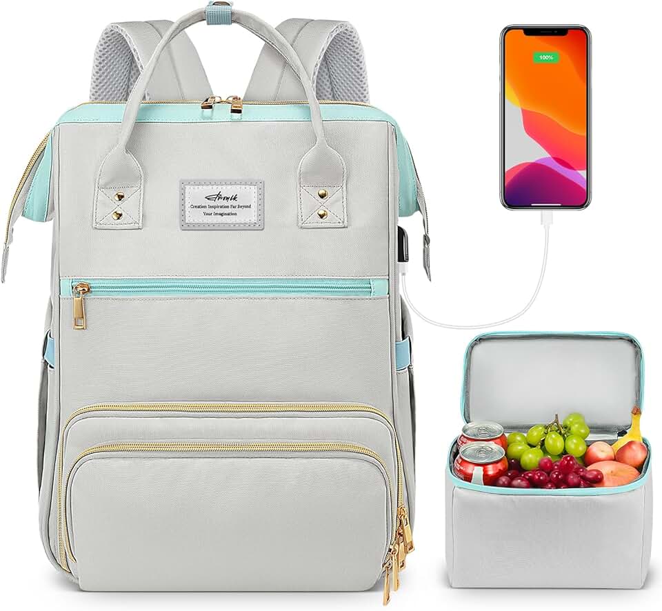 Stylish 15.6 Inch Laptop Backpack with Cooler and USB