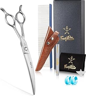 Professional 7.5-inch Curved Dog Grooming Scissors