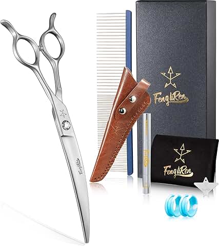 Professional 7.5-inch Curved Dog Grooming Scissors