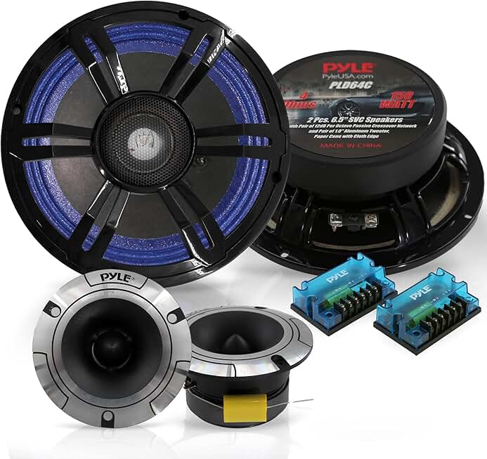 2-Piece 6.5" Car Audio Speaker Kit with Tweeters