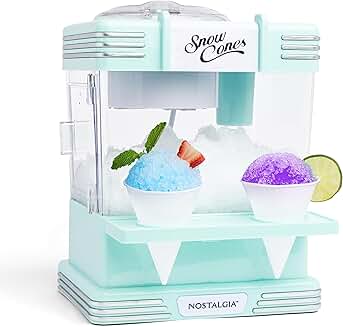Retro Snow Cone Machine with Cups and Scoop