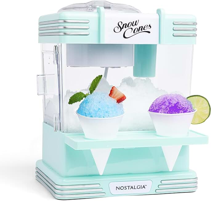 Retro Snow Cone Machine with Cups and Scoop