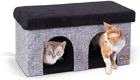 Thermo-Kitty Duplex Cat House in Gray