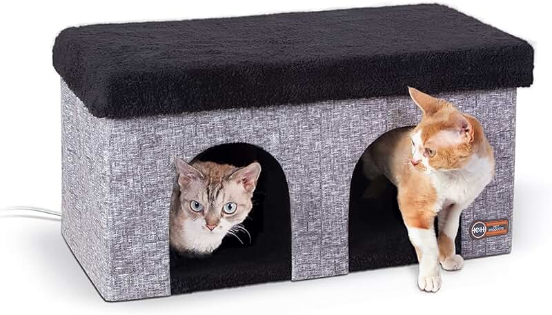 Thermo-Kitty Duplex Cat House in Gray