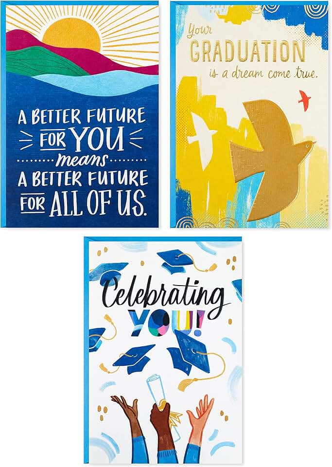 Graduation Card Set with Envelopes, Pack of 3