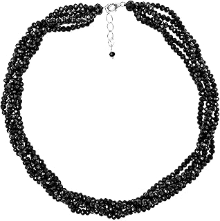 Layered Beaded Crystal Necklace with Bib Collar