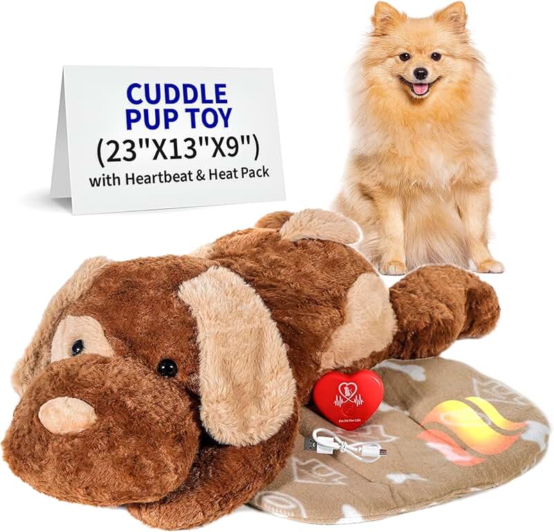 Cuddle Pup Toy with Heartbeat and Heat Pack