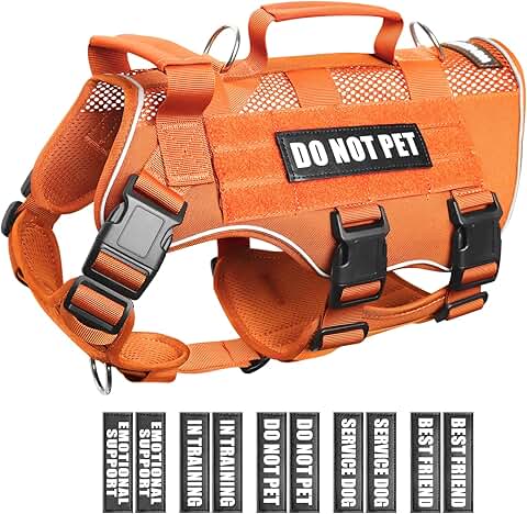 Mesh Dog Harness with Patches and Handle