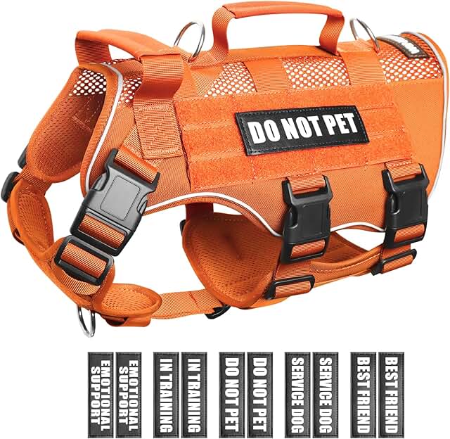 Mesh Dog Harness with Patches and Handle